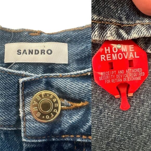 SANDRO Faded Jeans Straight Leg Style Size 36 (4-6) - Picture 14 of 16